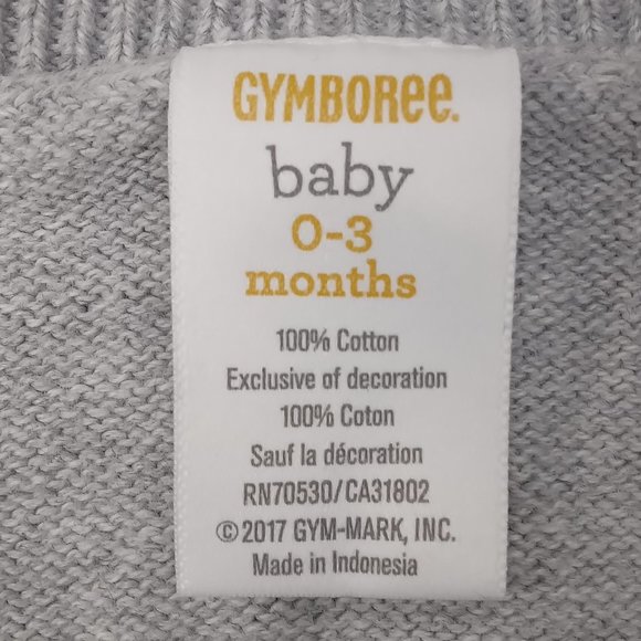 Gymboree Gray, Knit Cardigan 0-3M - Picture 3 of 4